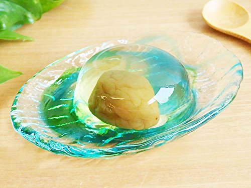 琉球ガラス　ゴーヤー皿　小　緑水